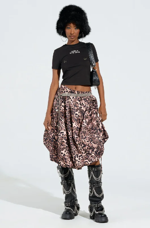 Casual cotton skirts for laid-back days -FREE AS CAN BE SKIRT IN CHEETAH