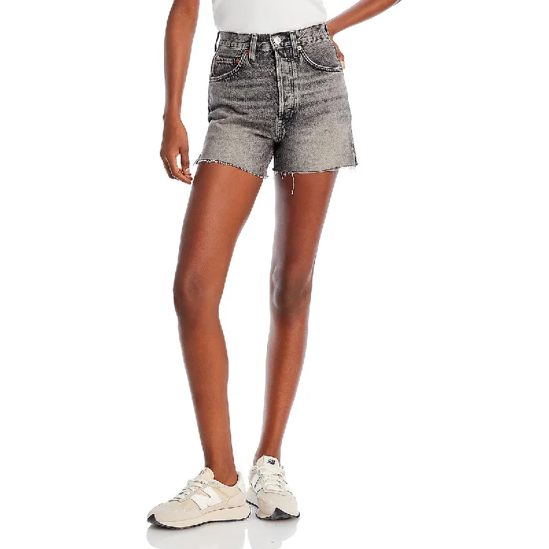 Best golf shorts for men with a modern fit and performance-enhancing fabrics-RE/DONE Womens Mini Faded Denim Shorts