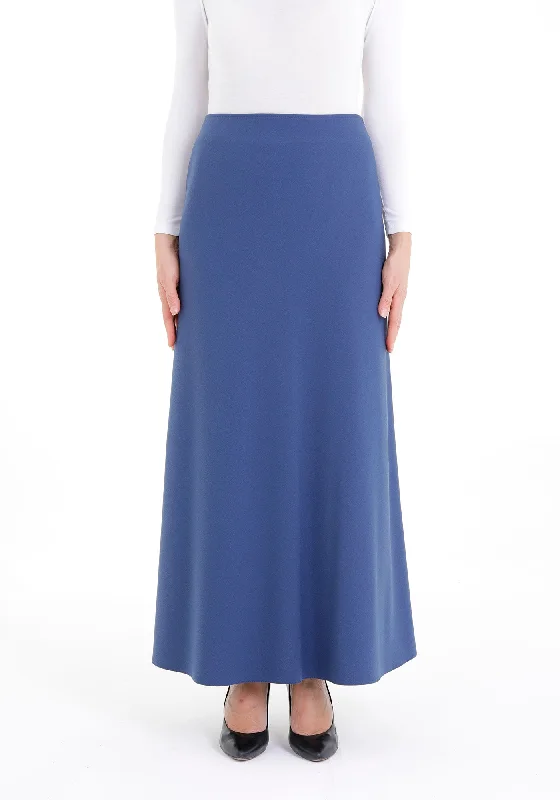 Party Dresses for Celebration -Indigo A-Line Style Comfy Maxi Dress Skirt