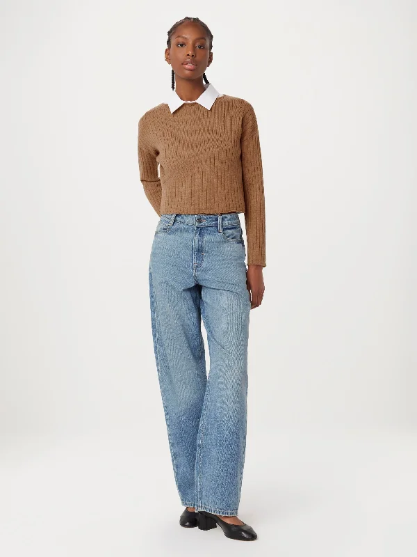 Cardigan Sweaters for Open - Front Style -The Merino Wool Cropped Sweater in Nutmeg