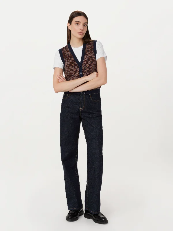 Roll - Neck Sweaters for Cold - Resistance -The Button-Up Sweater Vest in Space Blue