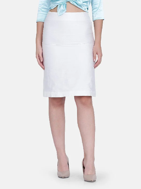 Affordable skirts for budget-friendly wardrobe updates -Dupioni Straight Skirt - White