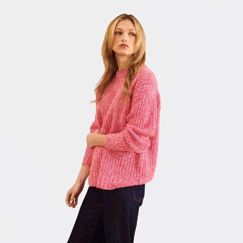 Cropped Sweaters for Modern Fashion -Louie Sweater (Hibiscus)