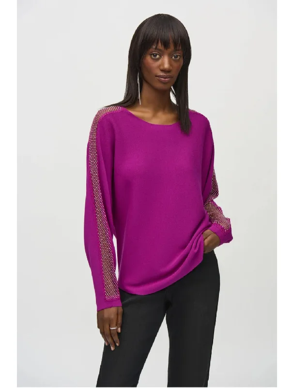 Moisture - Wicking Sweaters for Active -Joseph Ribkoff Sweater with lace sleeve