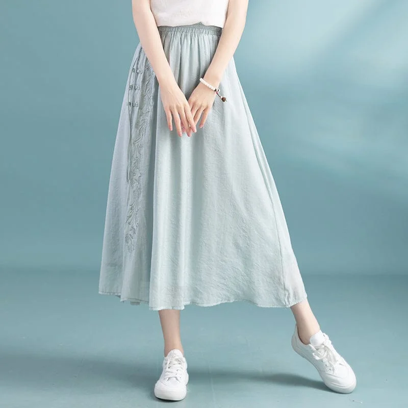 Trendy skirts with modern cutout designs -Women Summer Loose Casual A-Line Skirt