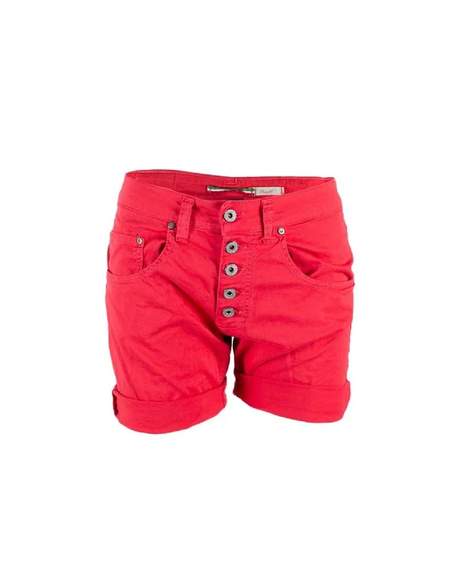 Best active shorts for men with an elastic waistband and flexibility for workouts-Replay Anbass Red Denim Shorts for Women