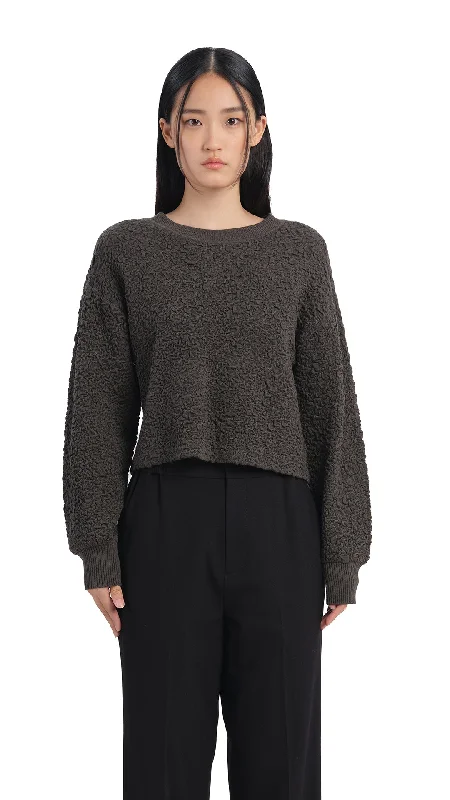 Round Neck Sweaters for Casual Comfort -Textured Knit Sweater