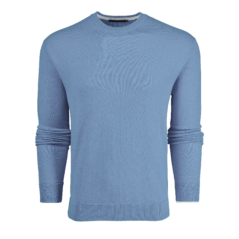 Pullover Sweaters for Easy - On - Off -Tomahawk Cashmere Crewneck Sweater (Wolf Blue)