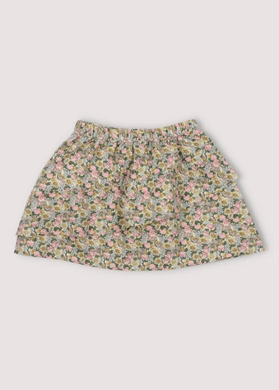 Lightweight skirts with airy fabric weave -Girl's Alpha Aquarelle Garden Skirt In Multi Color