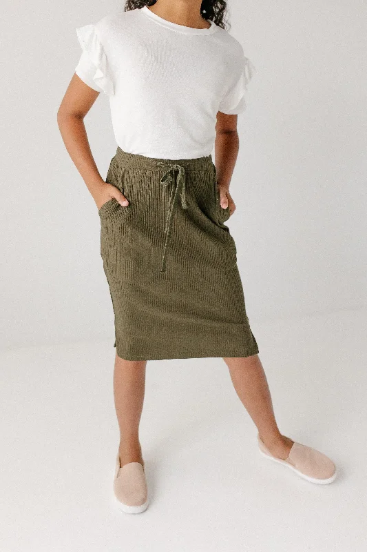 Casual linen skirts for breezy days -'Lauren' Girl Everyday Ribbed Knit Skirt FINAL SALE