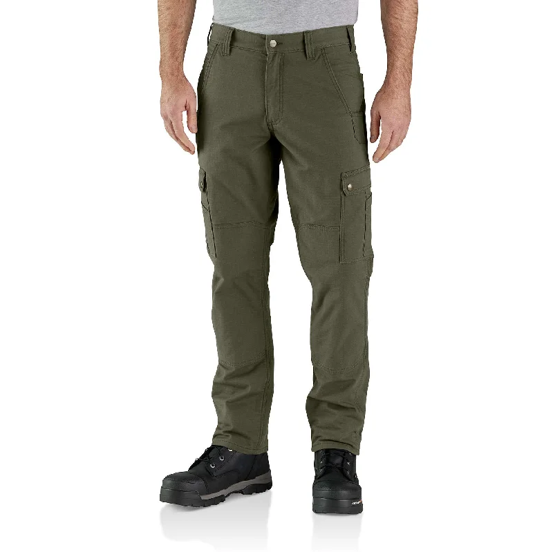 Casual chino shorts for men with a slim fit for a modern, polished look-Rugged Flex® Relaxed Fit Ripstop Cargo Fleece-Lined Work Pant