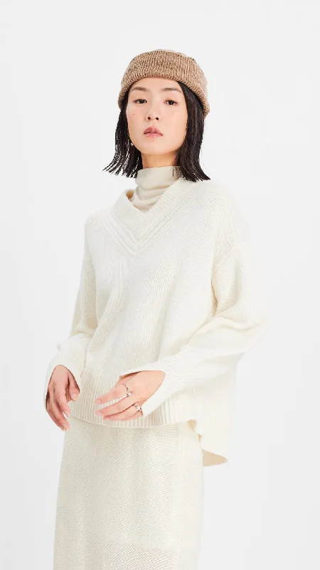 Ribbed Sweaters for Textured Look -V-Neck Sweater