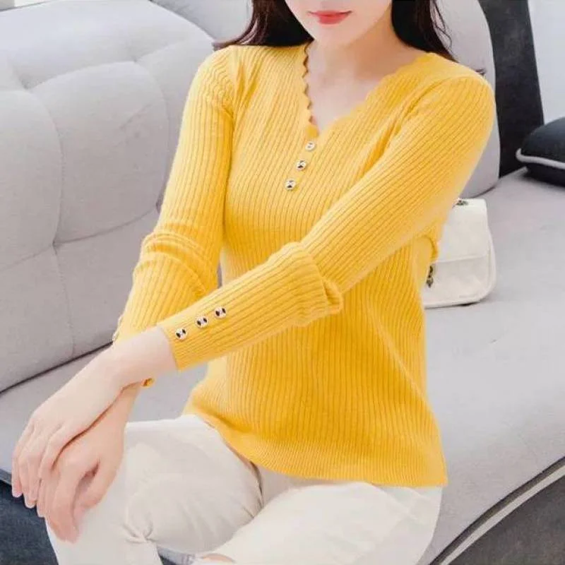 Kids' Sweaters for Cute Appearance -Solid Color Slim Bottoming Knitted Sweater