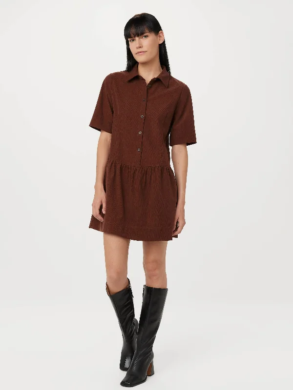 Striped Dresses for Fashionable -The Corduroy Shirt Dress in Pinot Noir