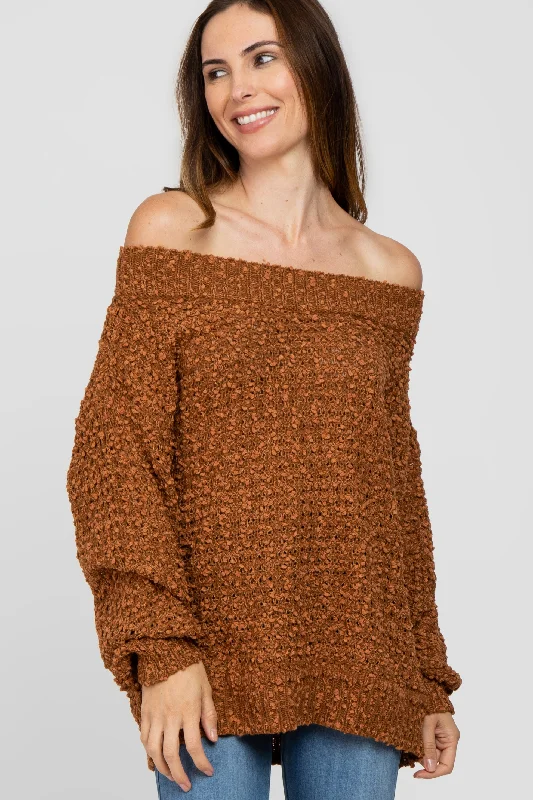 Fleece - Lined Sweaters for Warmth -Camel Chunky Knit Sweater