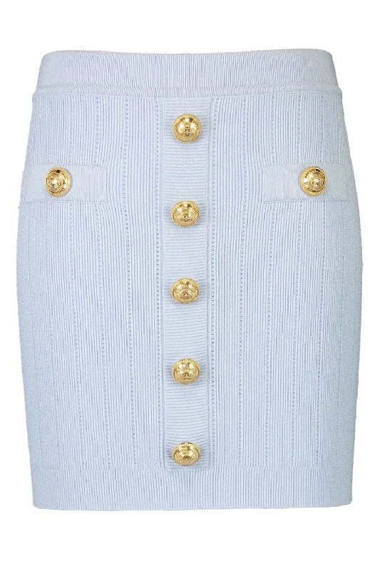 Vintage pencil skirts for nostalgic chic -Two Pocket Button Skirt