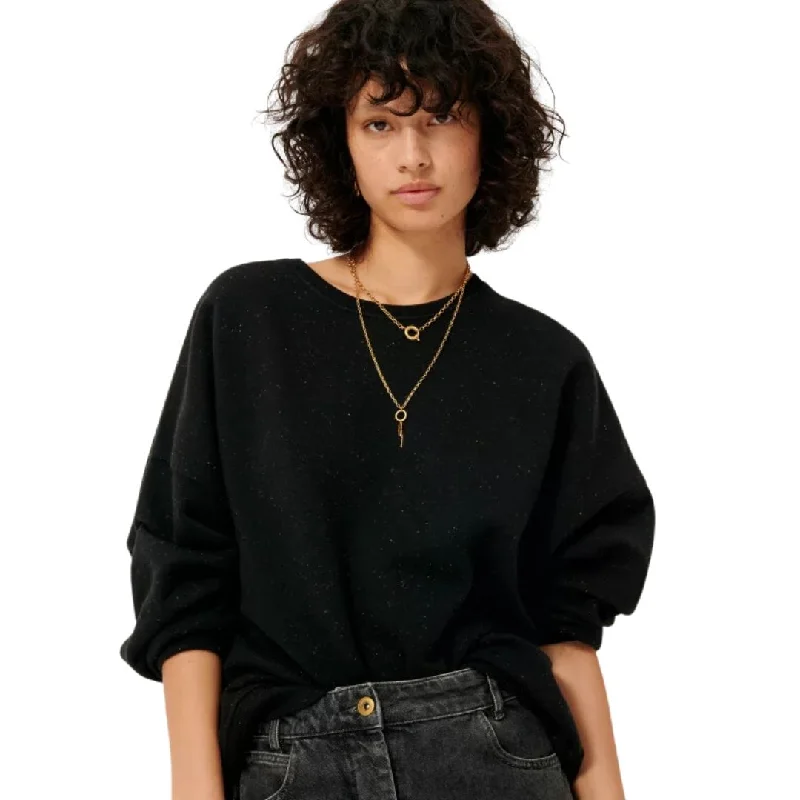 Bell - Sleeve Sweaters for Fashionable Look -Chebbi Oversized Sweater (Black Granit)