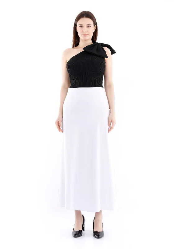 Celtic Dresses with Knotwork -White A-Line Style Comfy Maxi Dress Skirt