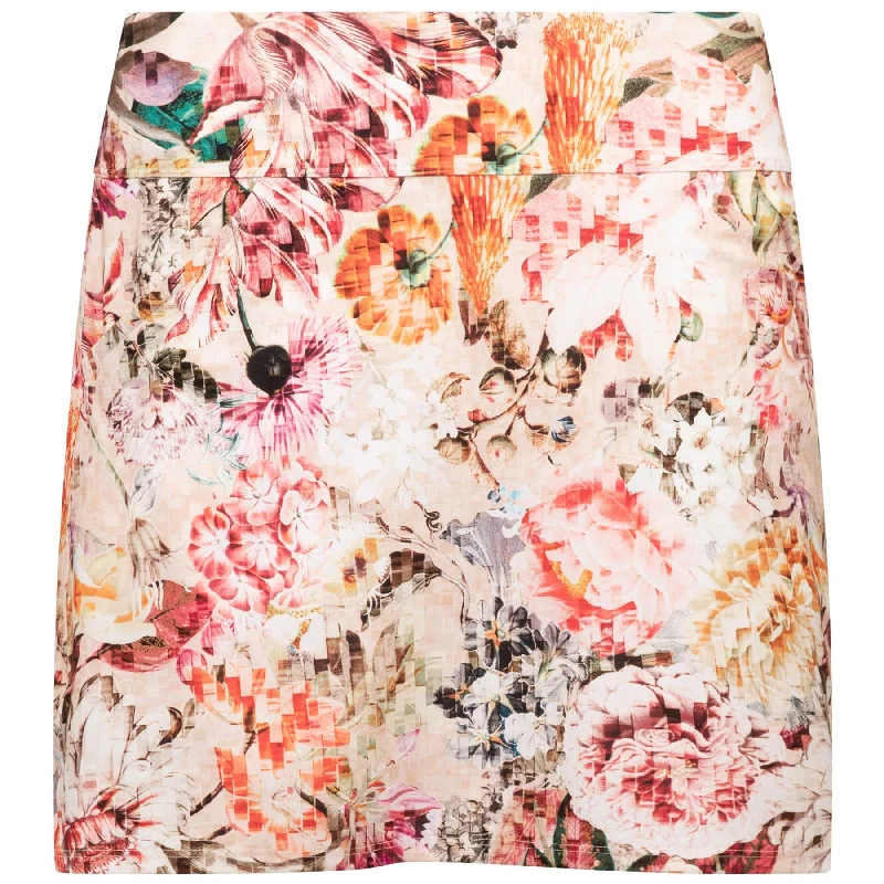 Stretch denim skirts for comfy wear -Womens Core Printed Pocket Skirt Mosaic Floral - SS24