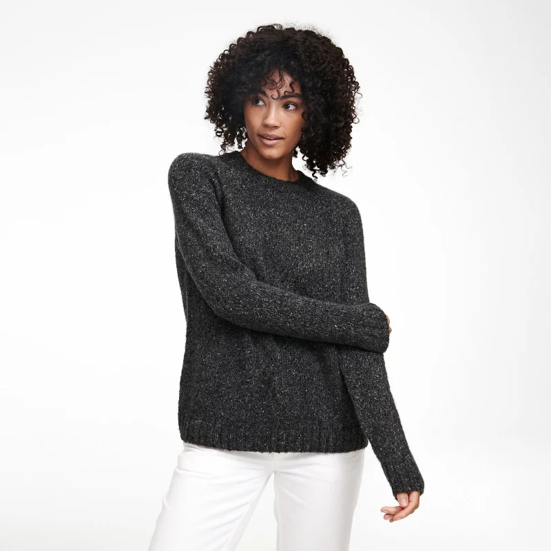 Outdoor - Activity Sweaters for Hiking -Marled Cashmere Boyfriend Sweater