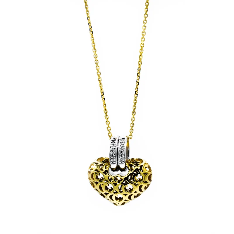 Necklaces and pendants with star-shaped designs for a whimsical, celestial touch-18k tt D.04tw nk Heart