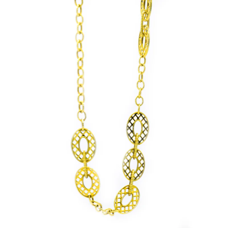 Necklaces and pendants with lock and key designs for a symbolic gesture-18k Yellow Gold Olimipia Necklace