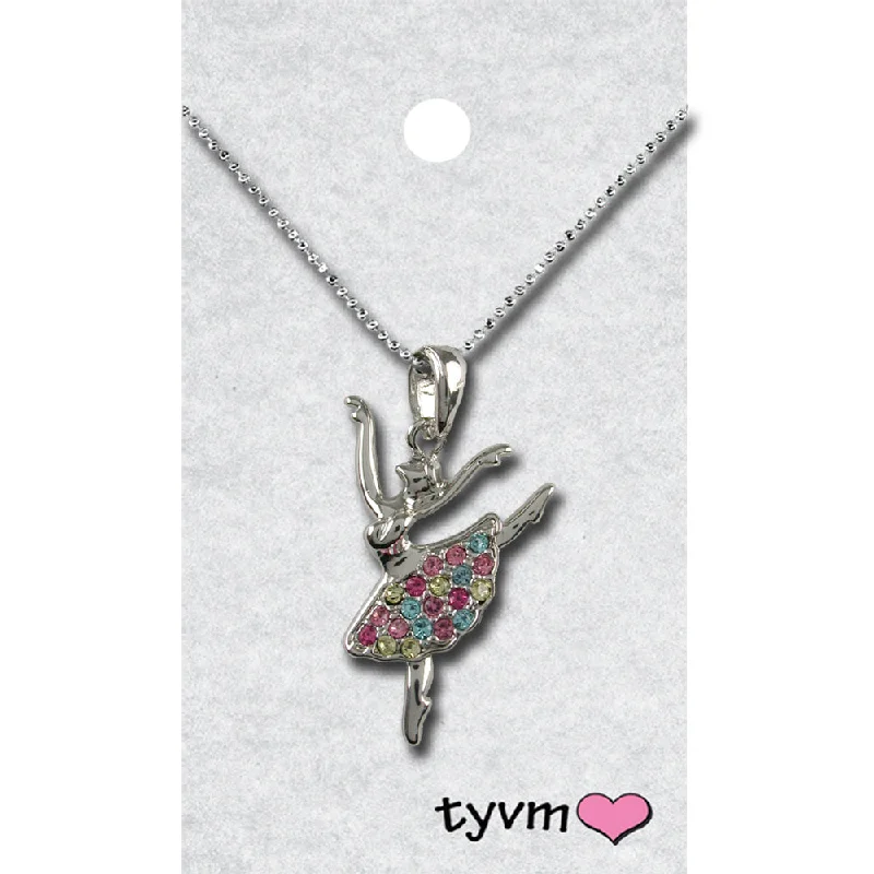 Necklaces and pendants with star-shaped designs for a whimsical, celestial touch-79712 Rainbow Crystal Ballerina Necklace