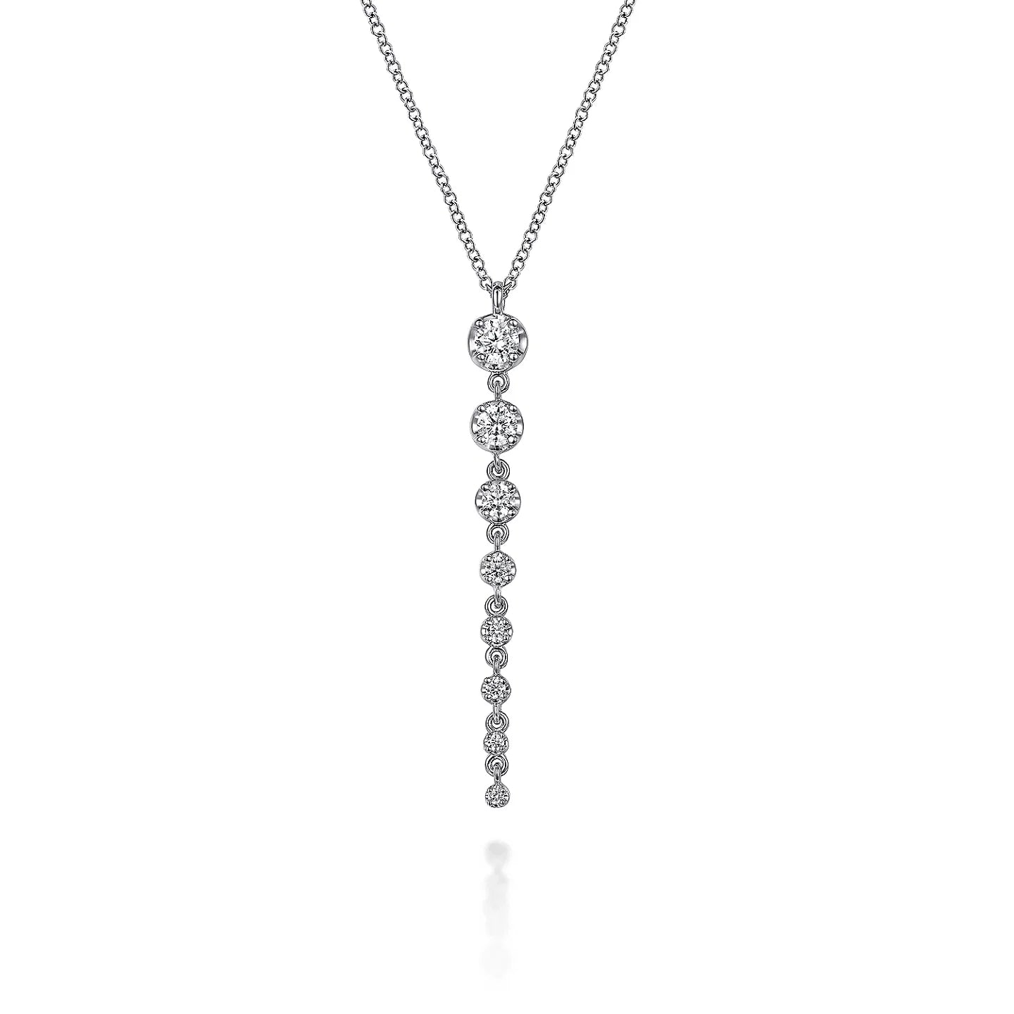 Trendy necklaces and pendants with statement pieces for a bold fashion statement-Gabriel & Co 14K White Gold Diamond Bar Necklace