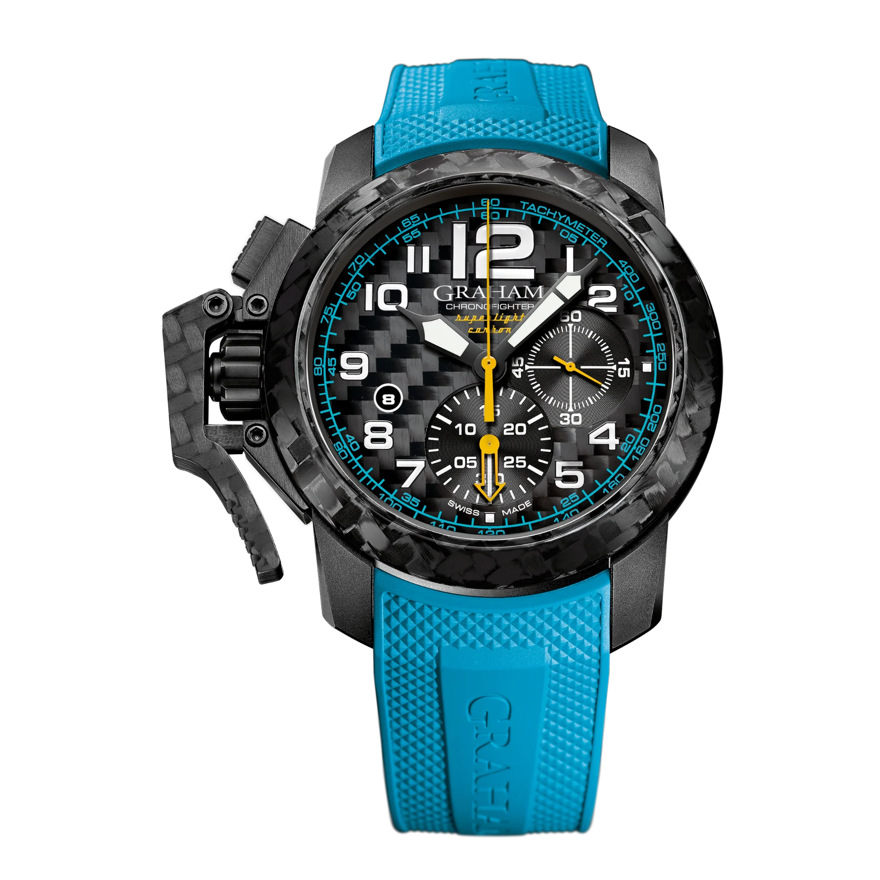 Best necklaces and pendants with cubic zirconia for a budget-friendly dazzling effect-GRAHAM-CHRONOFIGHTER SUPERLIGHT CARBON (BLUE) 2CCBK.B30A