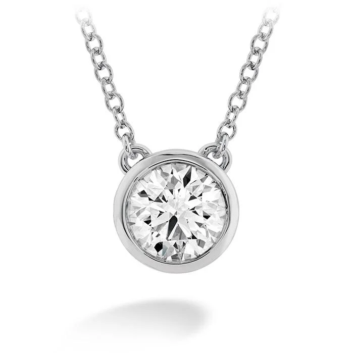 Personalized necklaces and pendants with initials for a customized and meaningful gift-HOF CLASSIC BEZEL SOLITAIRE PENDANT