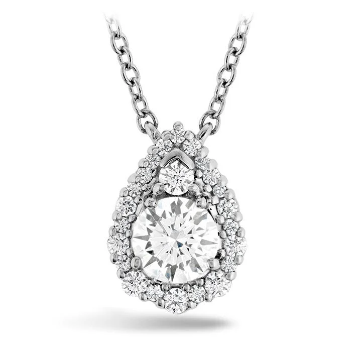 Necklaces and pendants with pearls for a classic and sophisticated touch-HOF TEARDROP HALO PENDANT HFPHTRD00606W