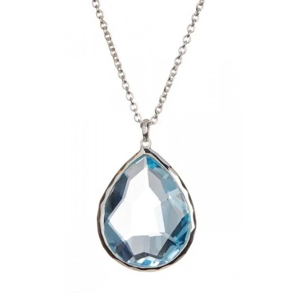 Best necklaces and pendants with intricate filigree for vintage-inspired elegance-IPPOLITA STERLING SILVER WONDERLAND LARGE BLUE TOPAZ TEARDROP PENDANT NECKLACE