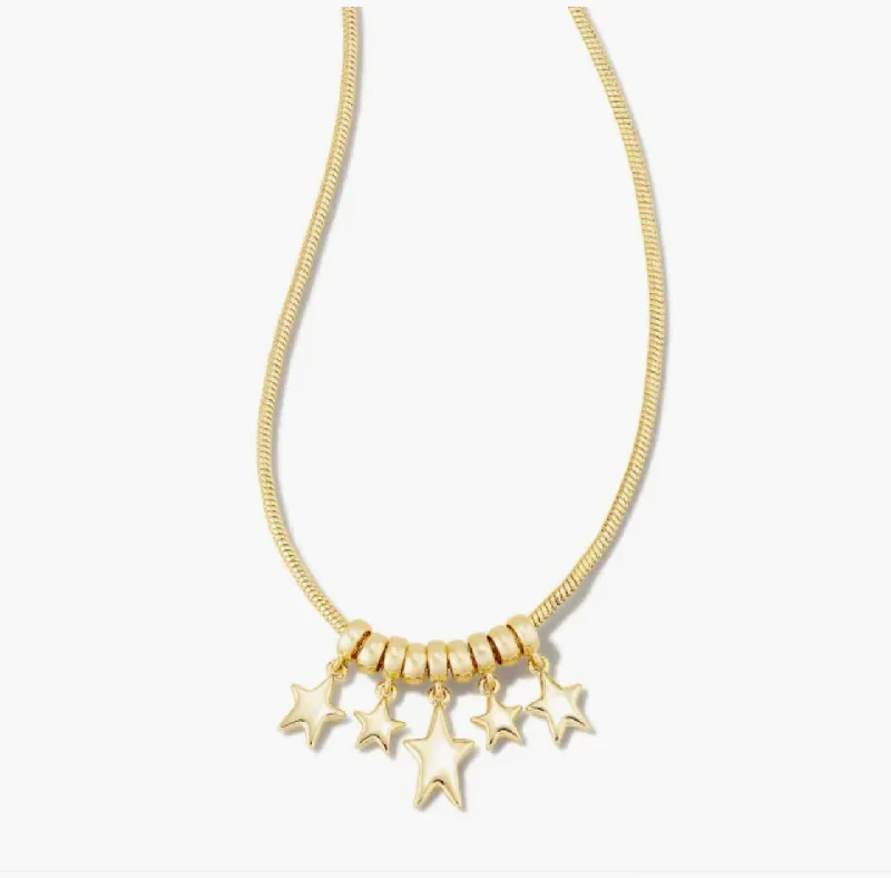 Necklaces and pendants with clear quartz for a pure and radiant look-Kendra Scott-Ada Star Necklace in Gold 9608853213