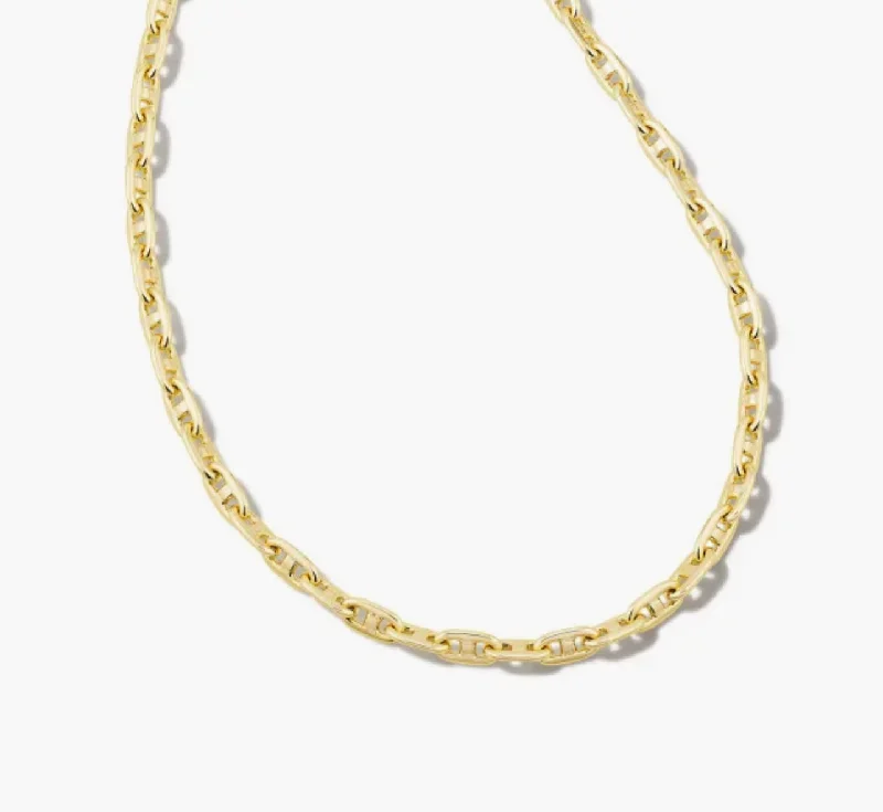 Best necklaces and pendants with opal and gold for a vibrant, luxurious contrast-Kendra Scott-Bailey Chain Necklace in Gold 9608802179