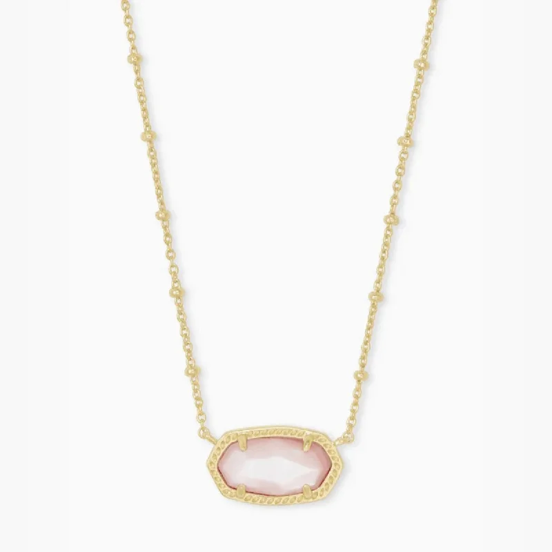 Unique necklaces and pendants with gemstones for a colorful and vibrant statement-Kendra Scott-Elisa Satellite Gold metal Pendant Necklace In Rose Mother Of Pearl-4217718169