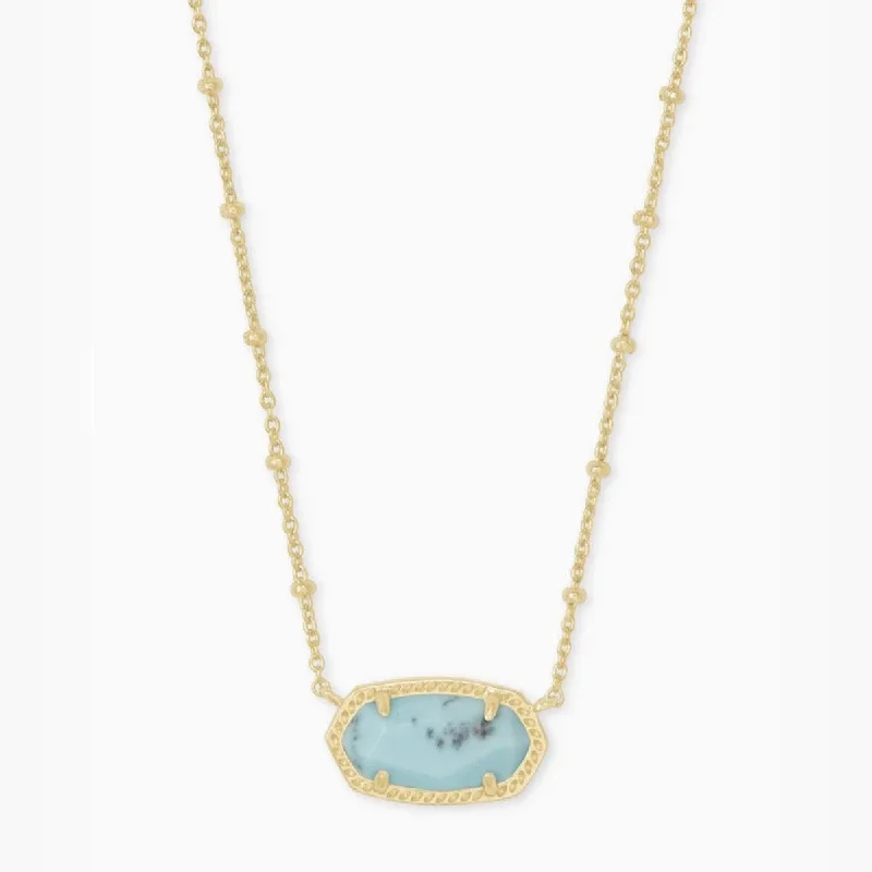 Best necklaces and pendants for weddings with matching designs for bride and groom-Kendra Scott - Elisa Satellite Gold Pendant Necklace In Light Blue Magnesite-4217718168