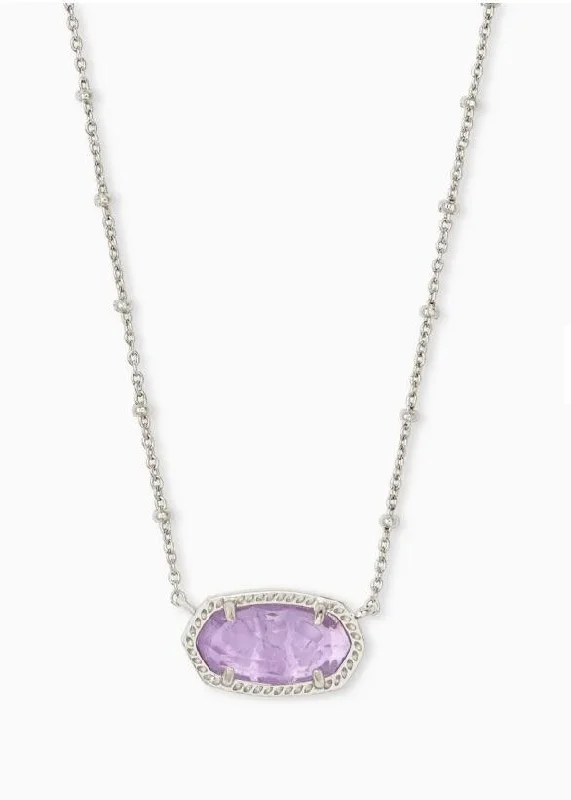 Elegant necklaces and pendants with gold chains for a chic, timeless appearance-Kendra Scott-Elisa Satellite Silver Metal Pendant Necklace In Purple Amethyst-4217718170