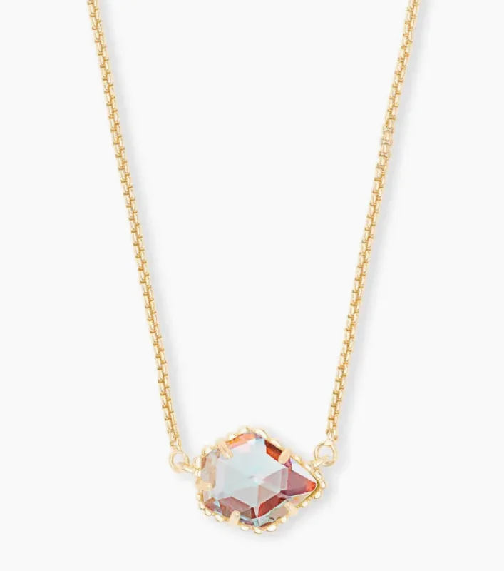 Best necklaces and pendants with heart-shaped lockets for a sentimental keepsake-Kendra Scott-Tess Gold Pendant Necklace in Dichroic Glass 4217704127