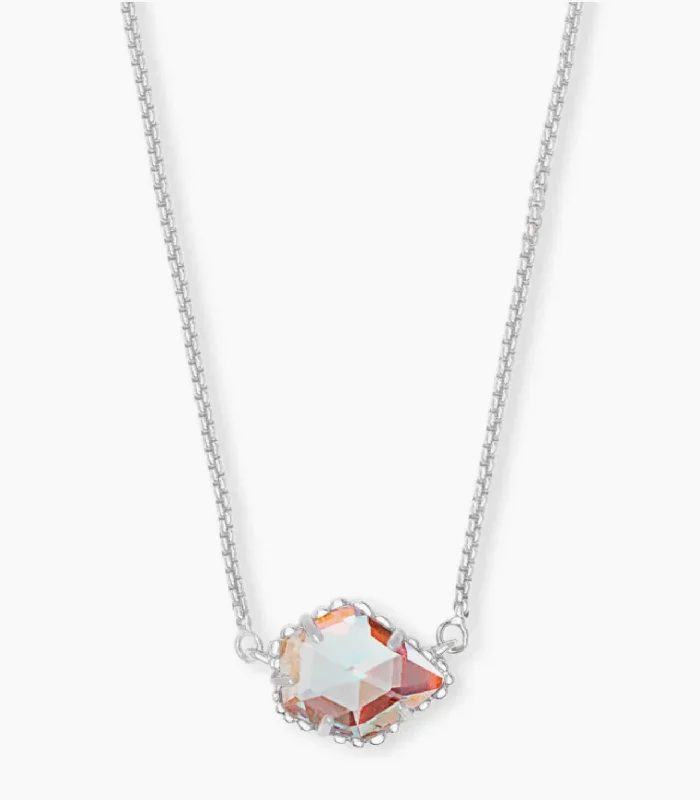 Stunning necklaces and pendants with aquamarine stones for a serene effect-Kendra Scott-Tess Silver Pendant Necklace in Dichroic Glass 4217704129