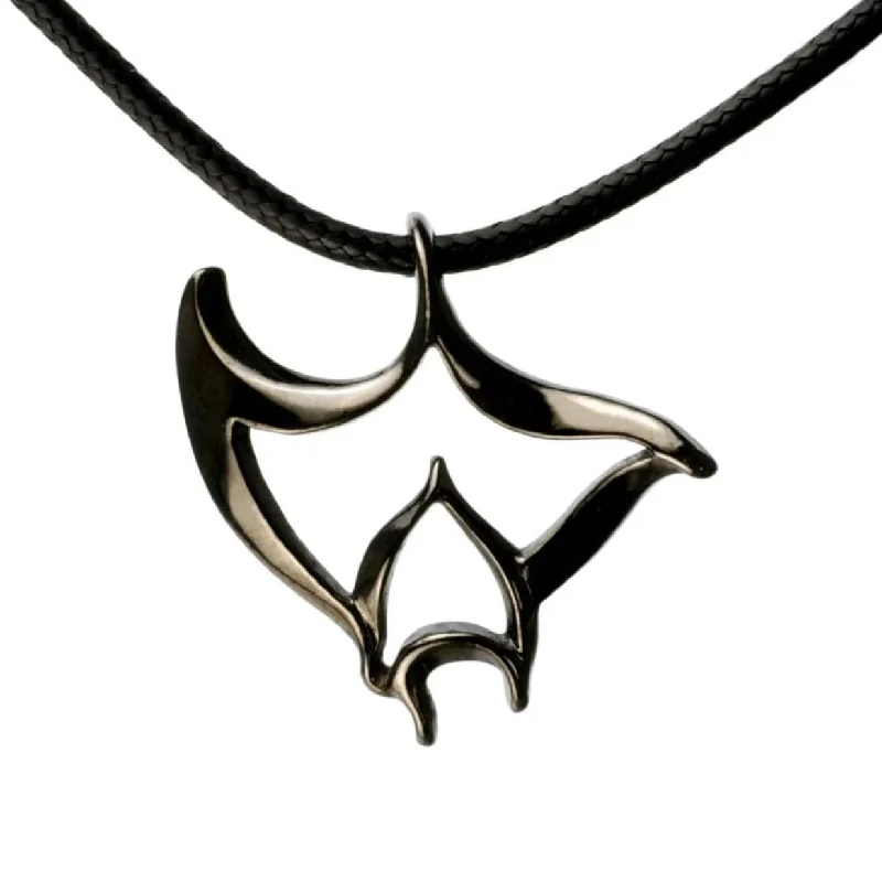 Elegant necklaces and pendants with gold chains for a chic, timeless appearance-Manta Ray Necklace for Men and Women Hematite - Manta Ray Gift for Women and Men, Stingray Necklace Jet Black, Gifts for Divers, Hematite Jewelry