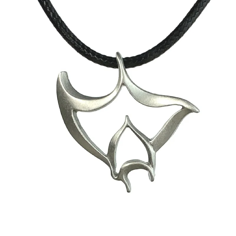 Unique necklaces and pendants with vintage-inspired designs for timeless appeal-Manta Ray Necklace Pewter Pendant- Manta Ray Gift for Women and Men, Stingray Necklace, Gifts for Divers, Sea Life Jewelry for Divers, Stingray Charm