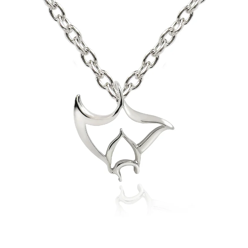 Elegant necklaces and pendants with diamond accents for added sparkle-Manta Ray Necklaces for Women Sterling Silver- Stingray Necklaces for Girls, Sterling Silver Stingray Necklace, Manta Ray Charms