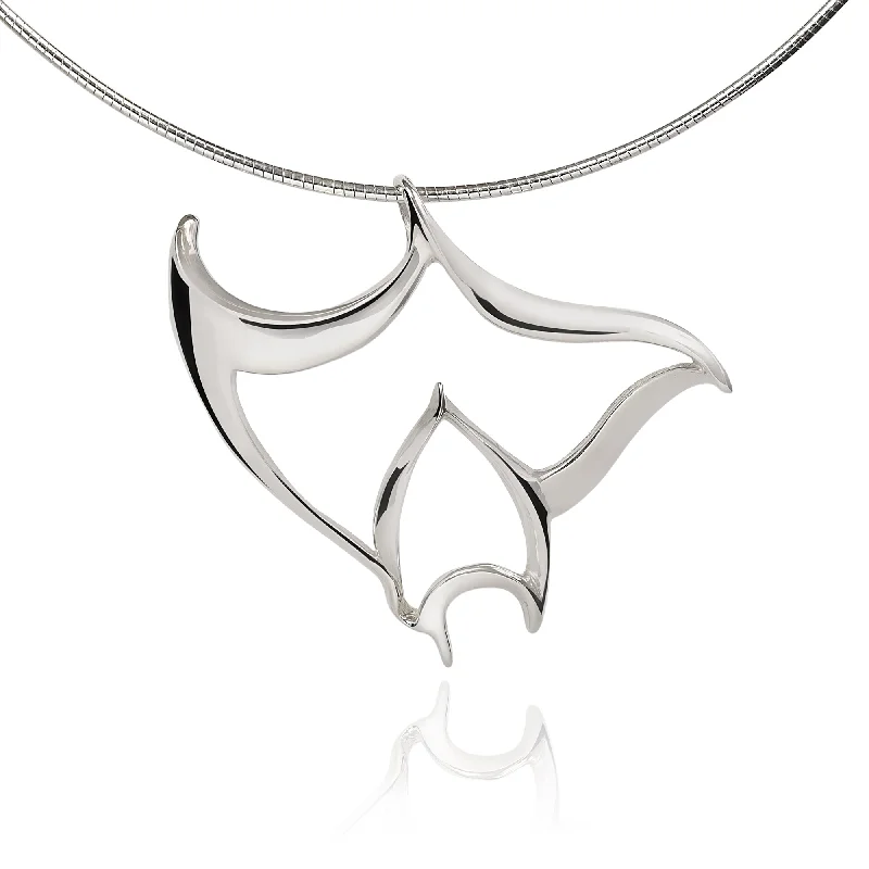 Best necklaces and pendants with intertwined designs for a symbol of unity-Manta Ray Necklaces for Women- Stingray Necklace Sterling Silver- Stingray Jewelry, Scuba Diving Jewelry, Ocean Inspired Fine Jewelry