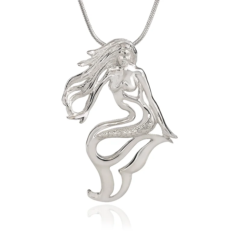 Best necklaces and pendants with rose gold for a warm and romantic appeal-Mermaid Jewelry for Women Sterling Silver- Mermaid Necklaces for Women, Mermaid Gift Ideas for Adults