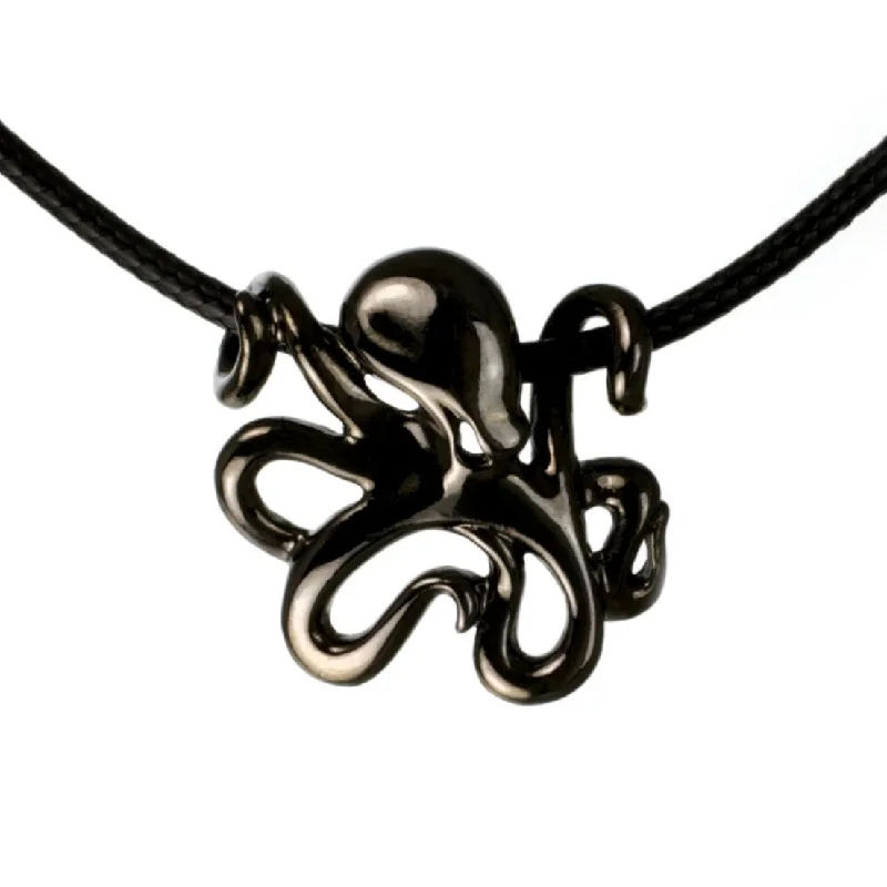 Best necklaces and pendants with silver chains for a sleek, timeless look-Octopus Necklace for Women and Men- Octopus Necklace Hematite, Black Octopus Jewelry, Gifts for Octopus Lovers, Sea Life Jewelry, Octopus Charm