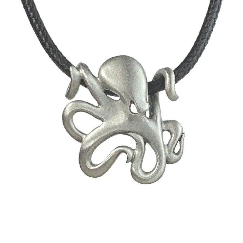 Necklaces and pendants with enamel accents for a colorful, eye-catching appearance-Octopus Necklace Pewter Pendant- Octopus Gift for Women and Men, Octopus Necklaces, Gift for Octopus Lover, Sea Life Jewelry for Divers, Octopus Charm