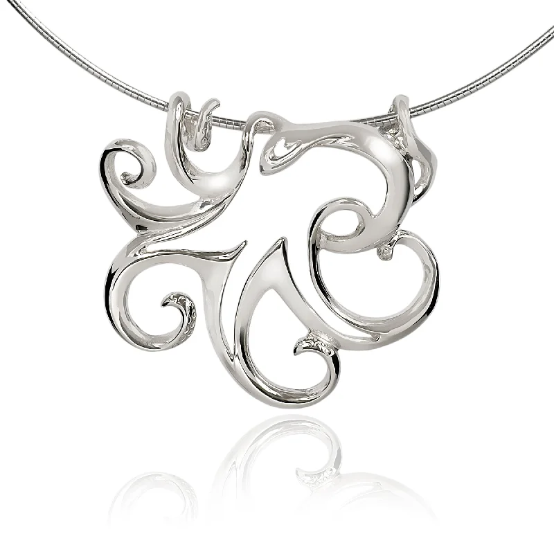 Necklaces and pendants with lock and key designs for a symbolic gesture-Octopus Necklaces for Women Sterling Silver- Octopus Jewelry for Women, Octopus Pendant, Sea Life Jewelry, Octopus Gifts for Women