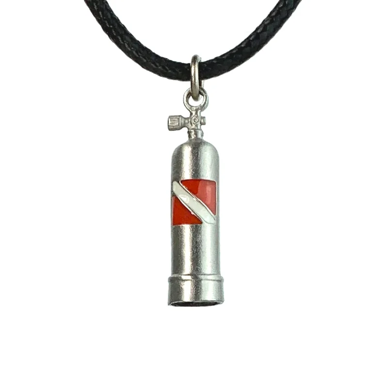 Beautiful necklaces and pendants with diamond halo settings for extra brilliance-Scuba Tank Necklace for Men and Women- Scuba Diving Gift, Scuba Tank Necklace with Diver Flag, Gifts for Divers, Scuba Diving Jewelry, ScubaTank Charm