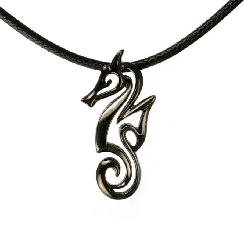 Best necklaces and pendants with cross pendants for a spiritual, meaningful symbol-Seahorse Necklace for Women Hematite- Jet Black Seahorse Pendant, Gift for Seahorse Lover, Seahorse Charm, Seahorse Pendant Hematite