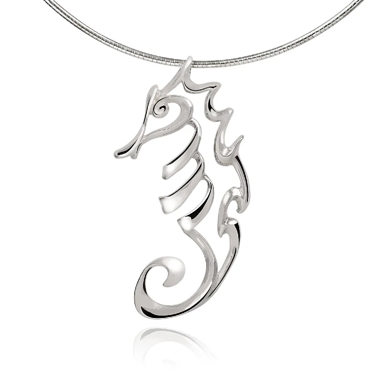 Trendy necklaces and pendants with statement pieces for a bold fashion statement-Seahorse Necklaces for Women Sterling Silver- Seahorse Jewelry for Women, Seahorse Gifts, Seahorse Charm, Seahorse Pendant